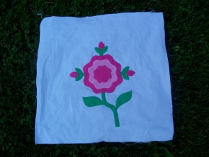 Completed  Rose of Sharon block